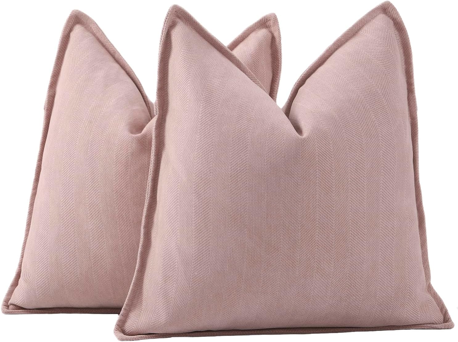 Chenille Boho Beige Throw Pillow Cover — 20" — Pink
