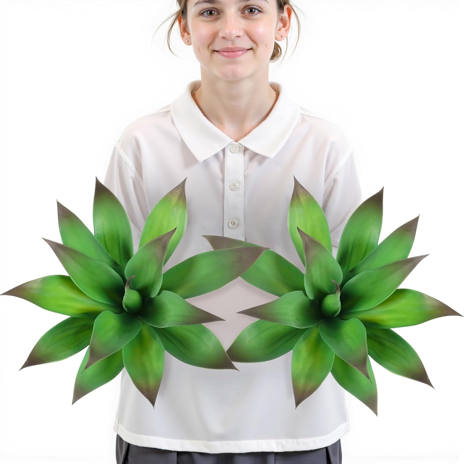 Blue Faux Plant — 14" — Hard-purple