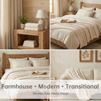 Knit Farmhouse Beige Throw Pillow — 50" - View 7
