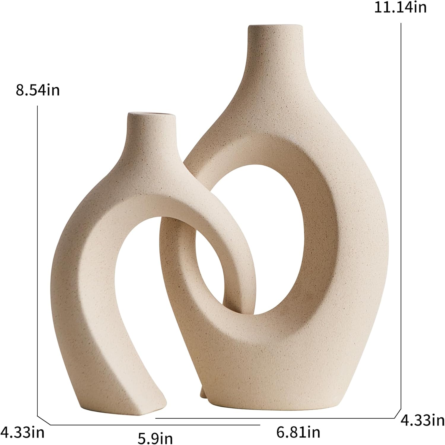 Modern Black Flower Vase — Set of 2 - View 3