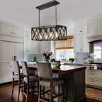 Rectangular Farmhouse Metal Pendant Light — 4-Light - View 6