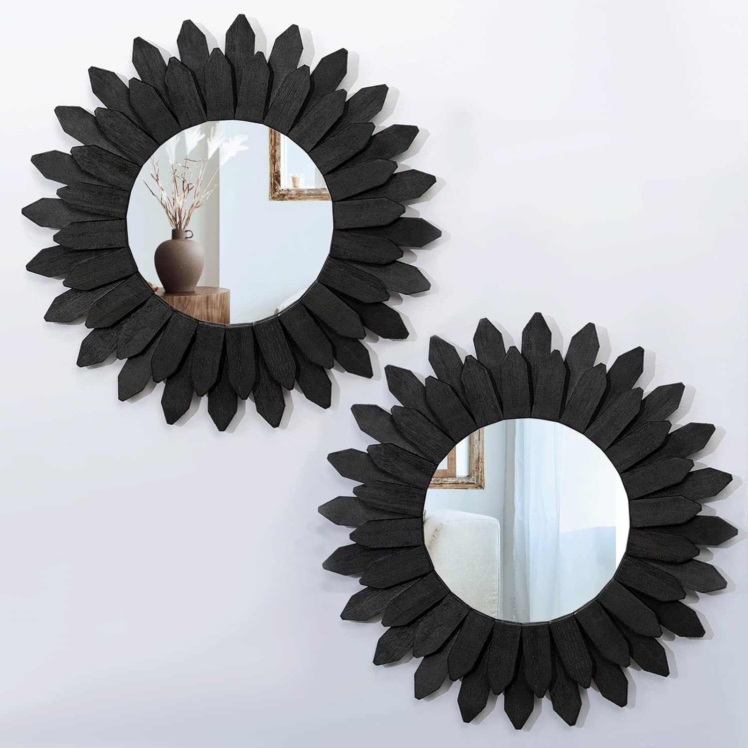 Boho Black Mirror — 12" — Black