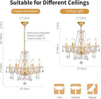 Adjustable Luxe Black Chandelier — 27" - View 4