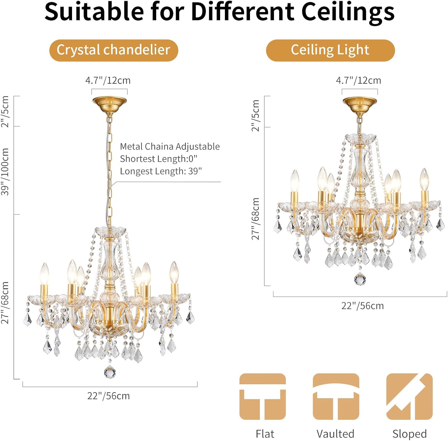 Adjustable Luxe Black Chandelier — 27" - View 4
