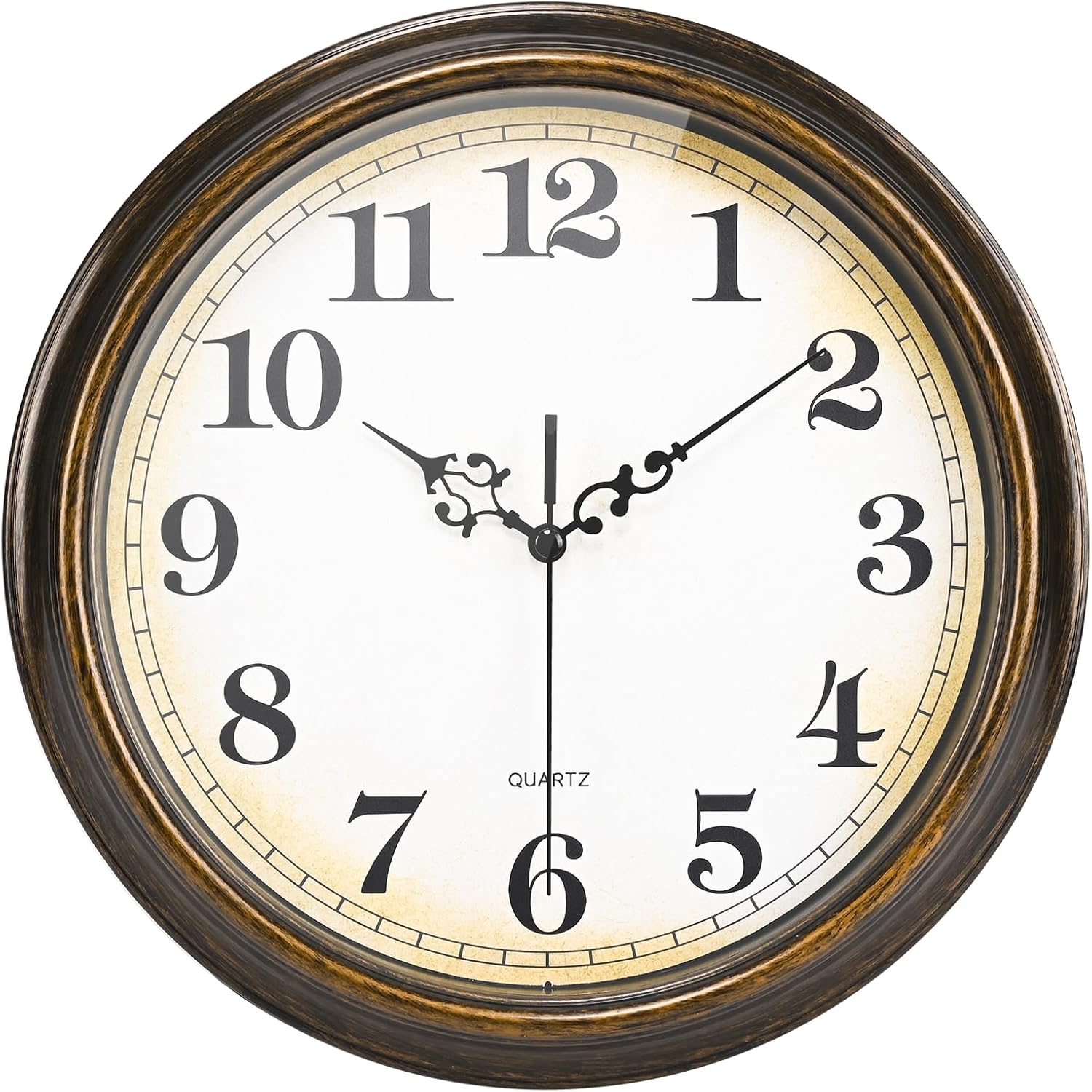 Battery Operated Farmhouse Gold Wall Clock — 24" — Bronze