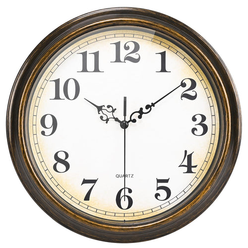 Battery Operated Gold Wall Clock — 12"