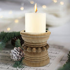 Farmhouse Beige Pillar Candle - View 5