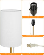 Dimmable Luxe Beige Bedside Lamp — 5" - View 7