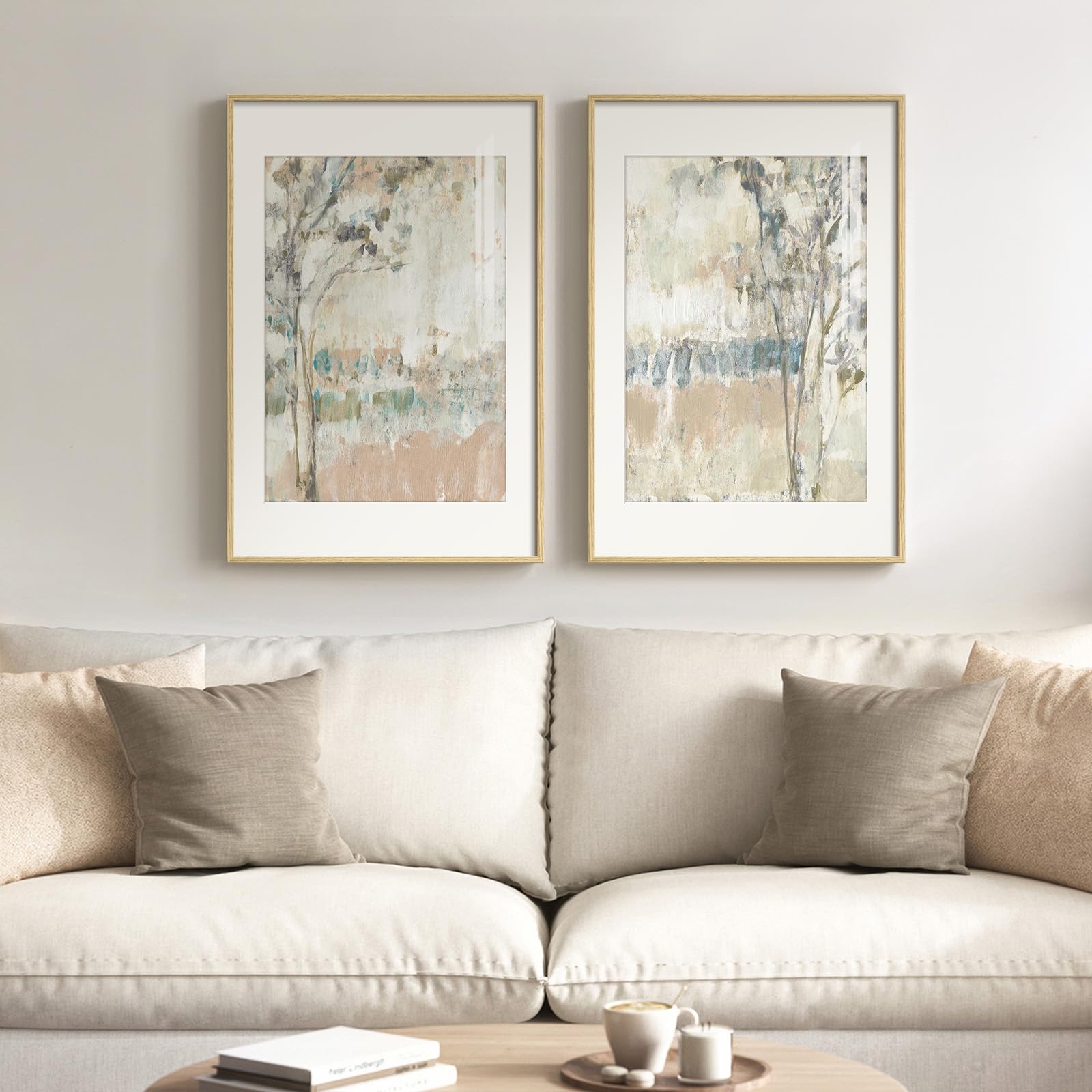 Framed Modern Beige Wall Decor — 20"