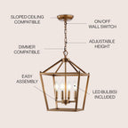Antique Farmhouse Gold LED Bulb — 4-Light - View 3