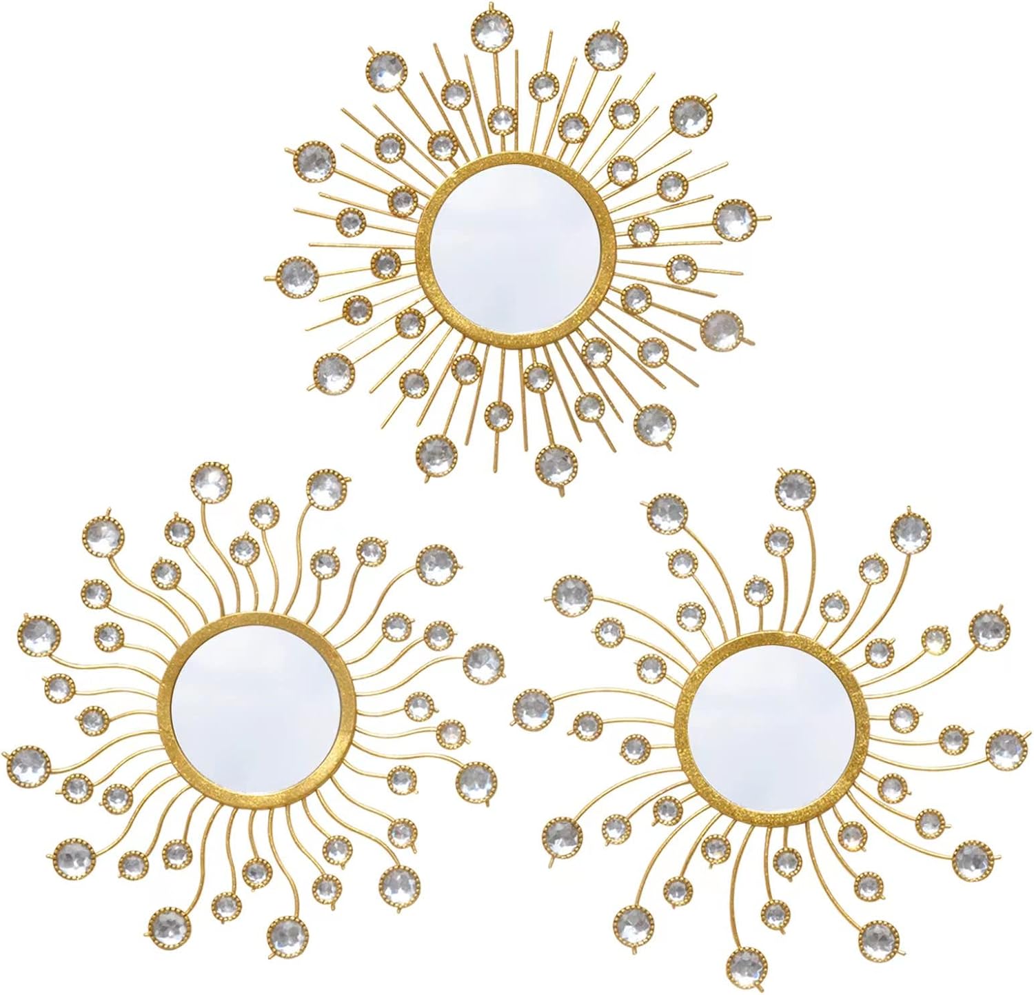 Boho Metal Wall Mirror — Set of 3 — Auratus Mirror