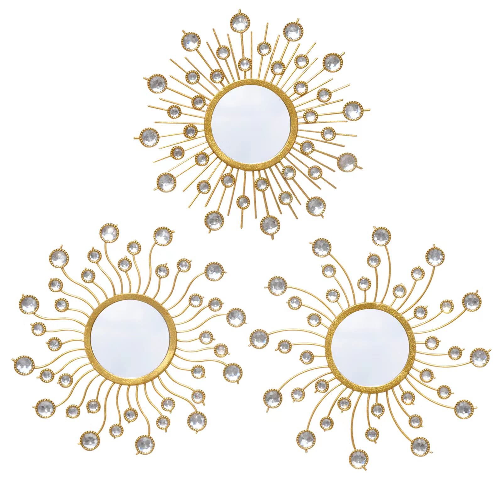 Boho Metal Wall Mirror — Set of 3
