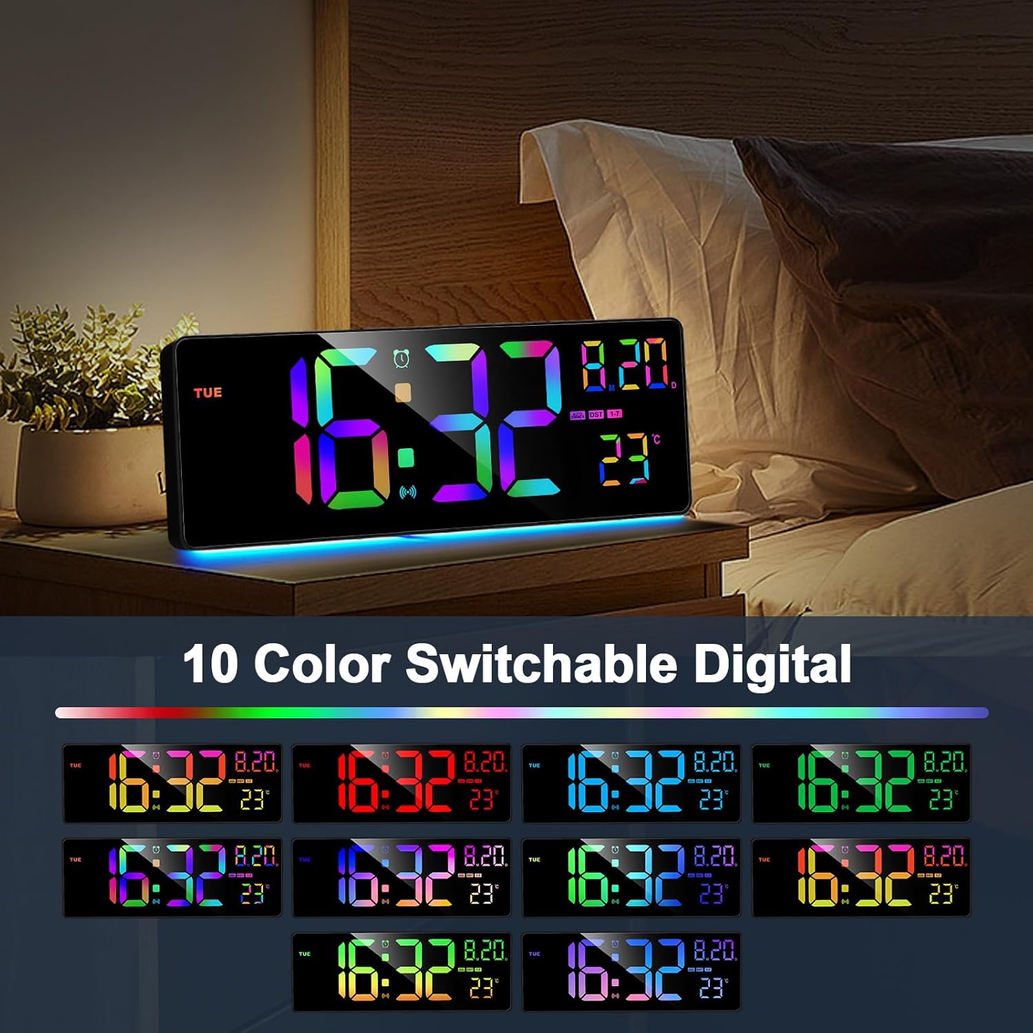 Color Changing Metal Table Lamp — 16.3" - View 3