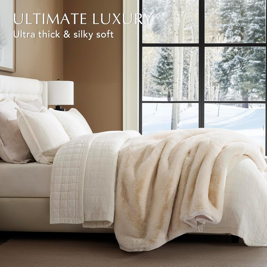 Velvet Luxe Beige Throw Pillow — 50" - View 4