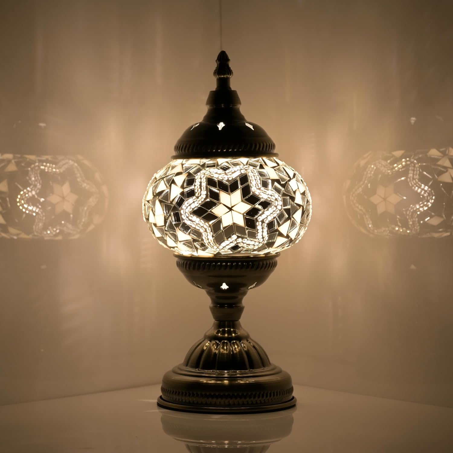 Boho Blue Desk Lamp — White 2