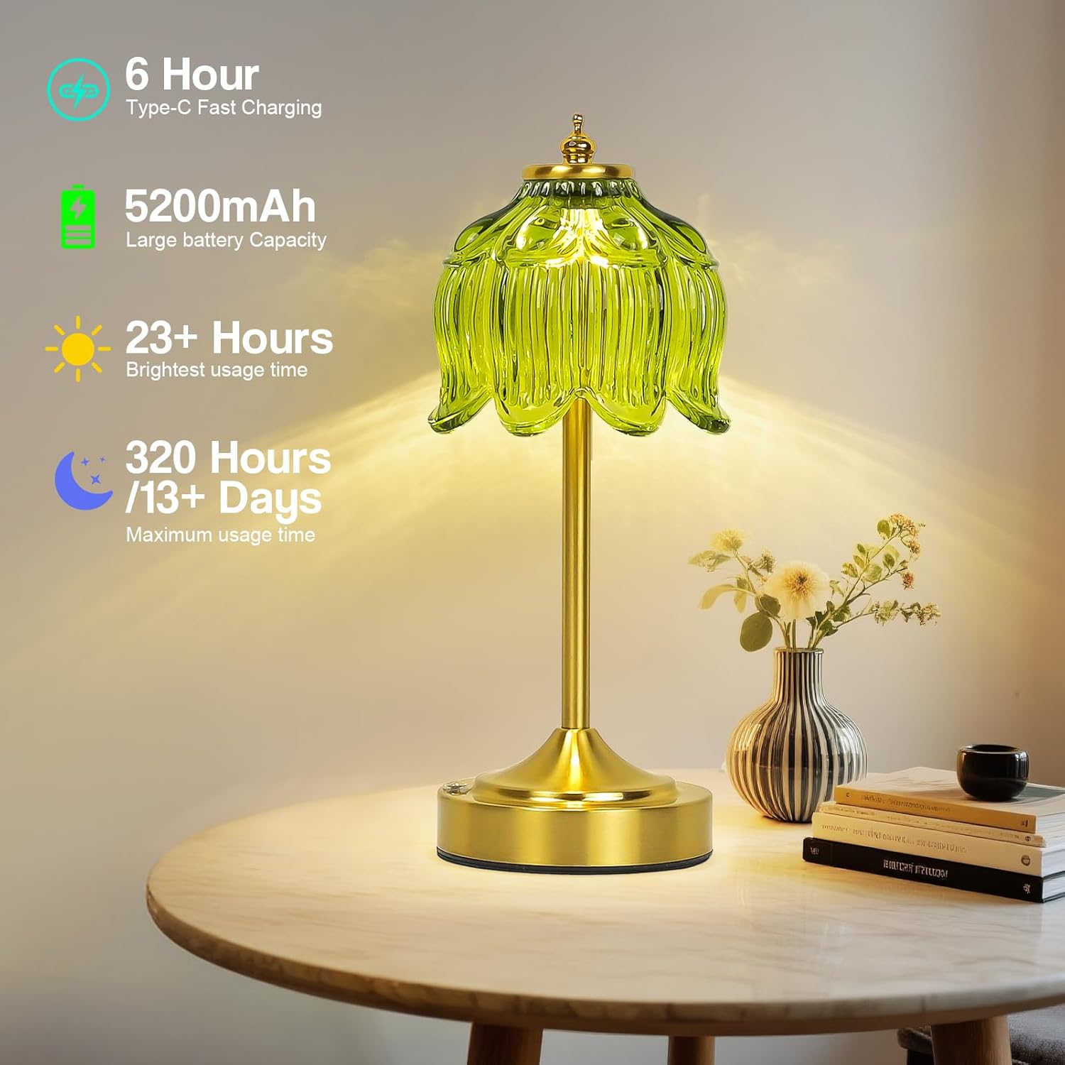 Cordless Black Desk Lamp - View 4