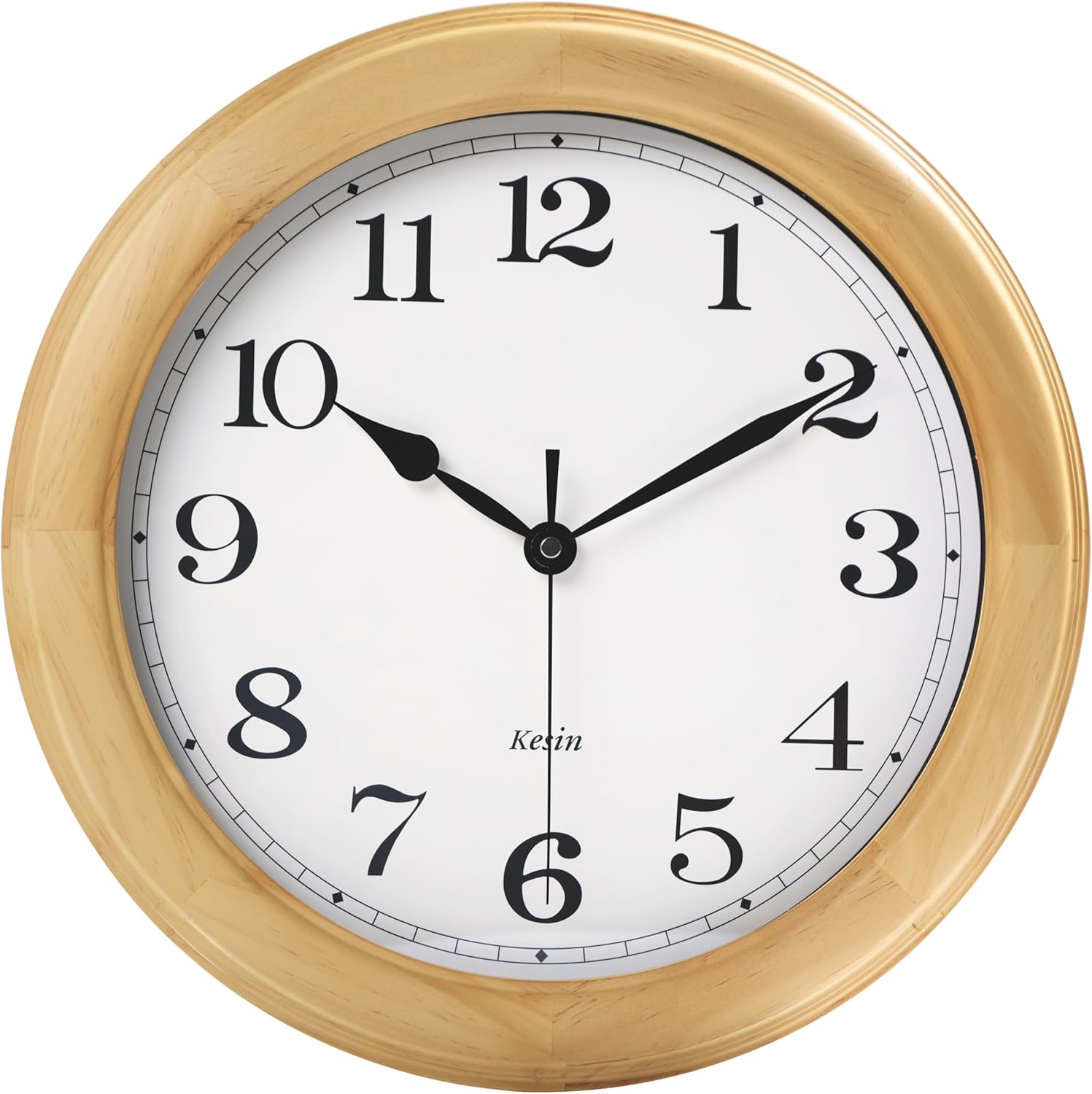 Battery Operated Modern Beige Wall Clock — 14" - View 2