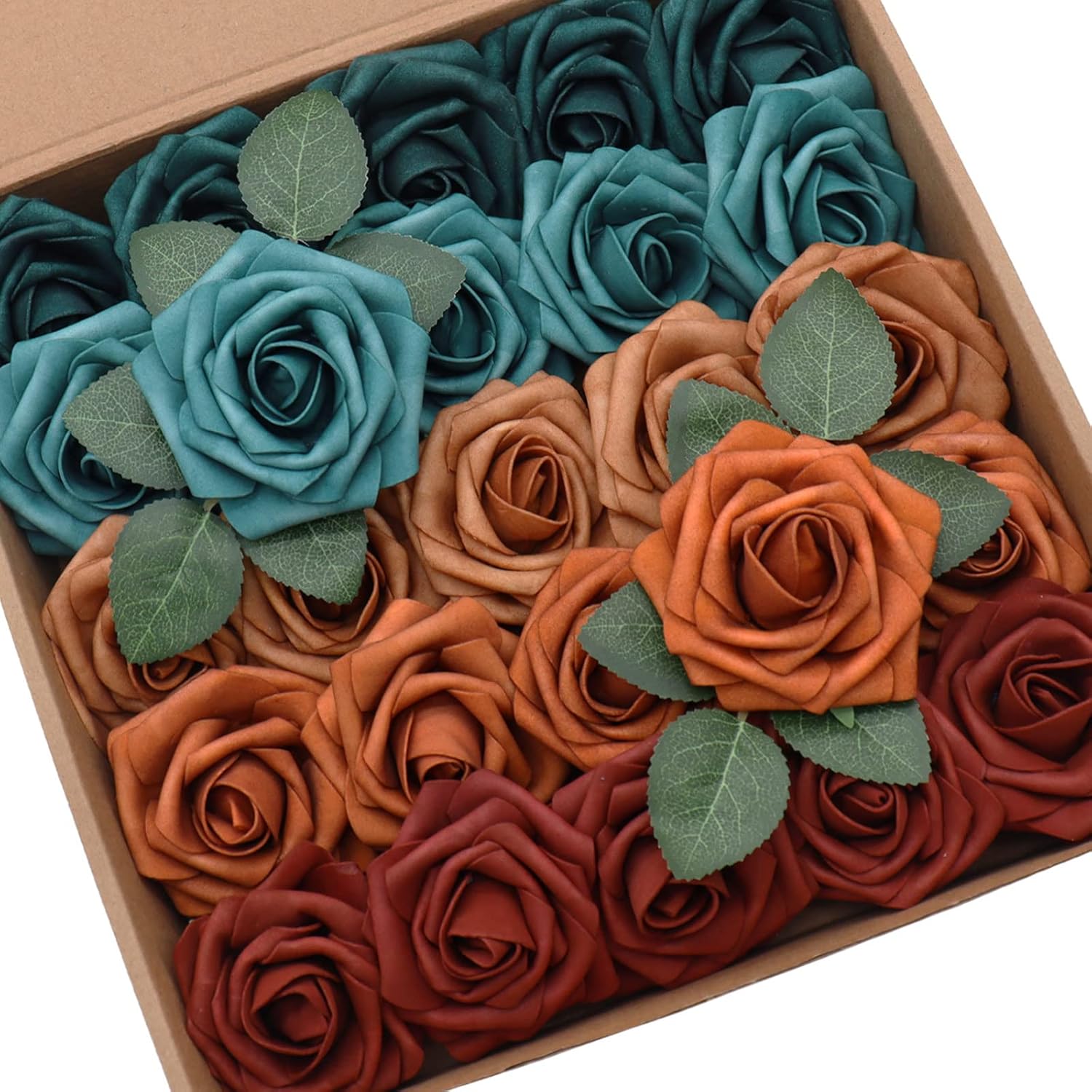 Beige Artificial Plant — 3" — Shades of Teal & Burnt Orange