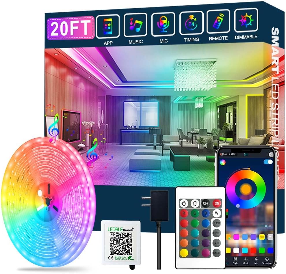 Color Changing Rattan LED Strip Lights — 20FT