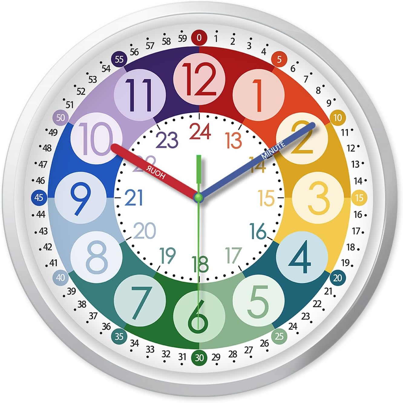 Battery Operated Black Wall Clock — 16" — 8 Inch-1pcs