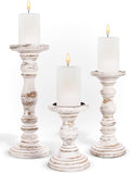 Farmhouse Black Pillar Candle — Rustic White