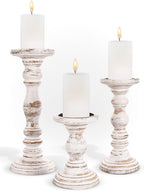 Farmhouse Black Pillar Candle — Rustic White