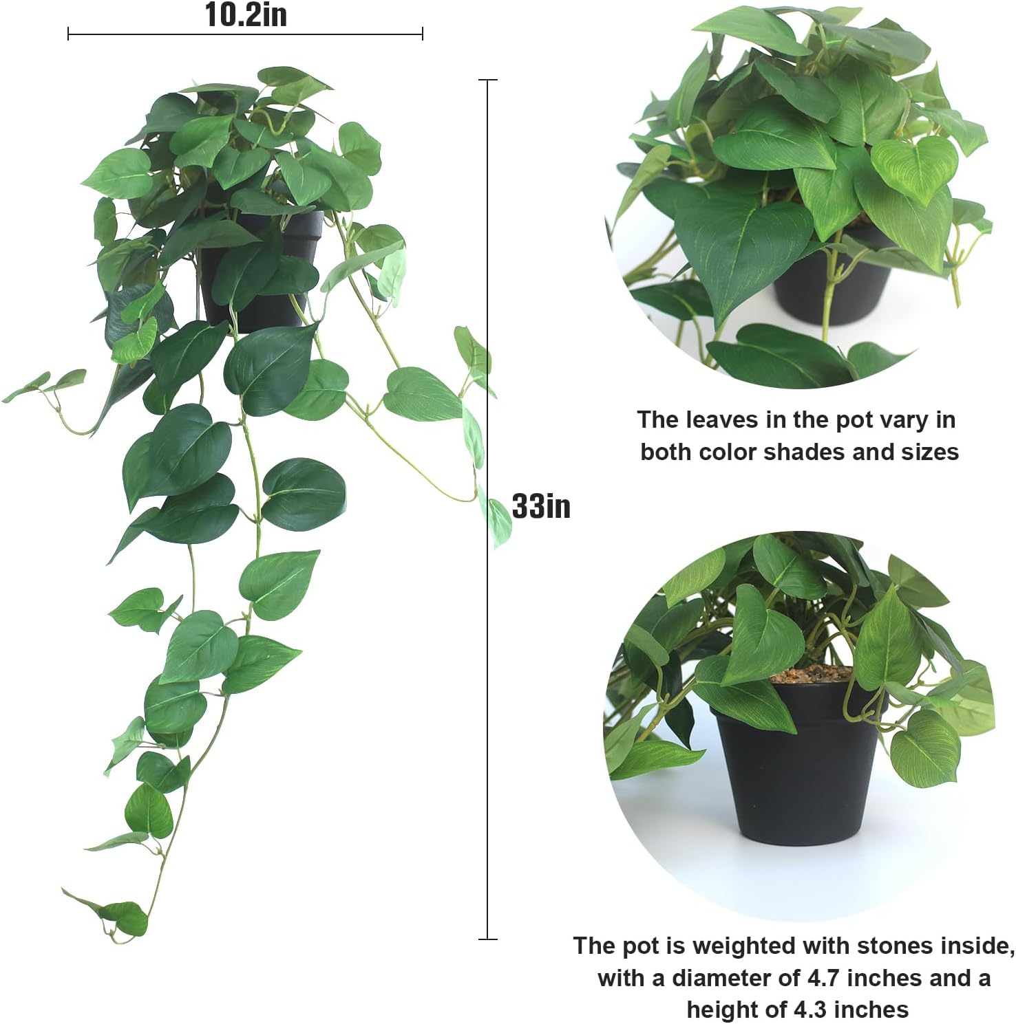 Gold Artificial Plant — 33" - View 3