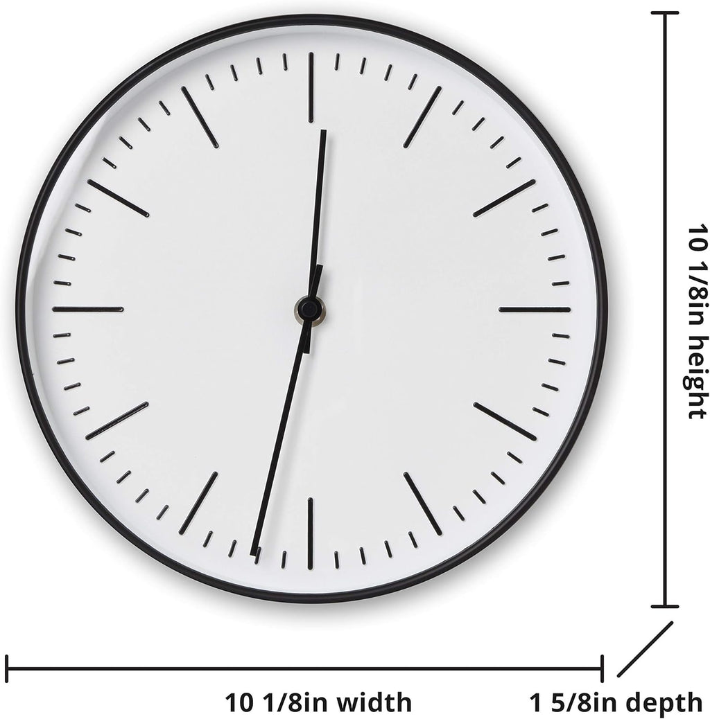 Battery Operated Black Wall Clock — 10" - View 3