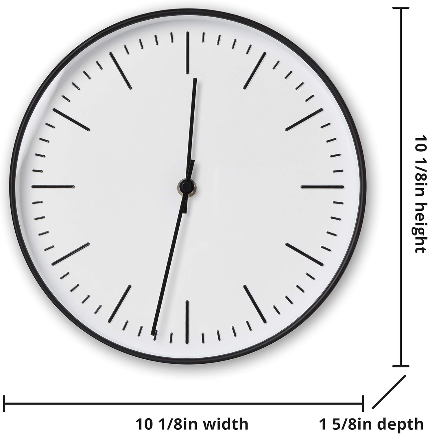 Battery Operated Black Wall Clock — 10" - View 3