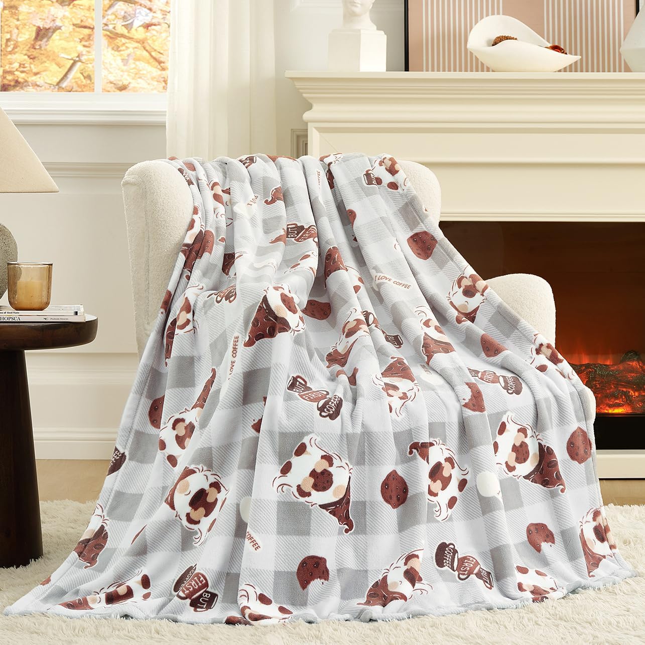 Beige Throw Pillow — 50" — Coffee Gnome Grey