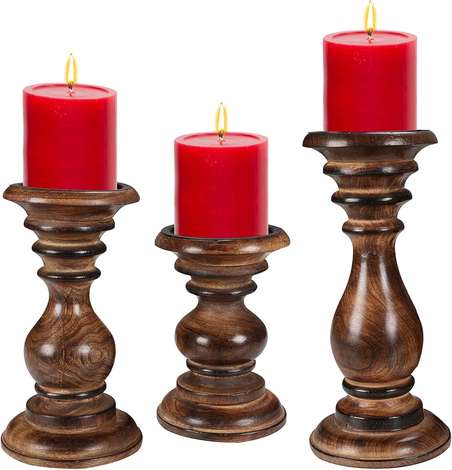 Antique Farmhouse Grey Pillar Candle — 10" — 10"+8"+6" - High