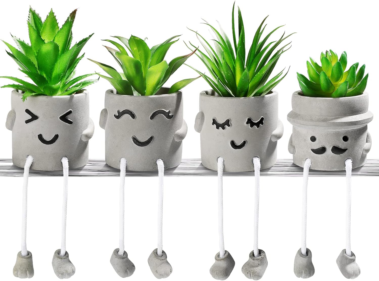 Stone Faux Succulent — 4 Pcs