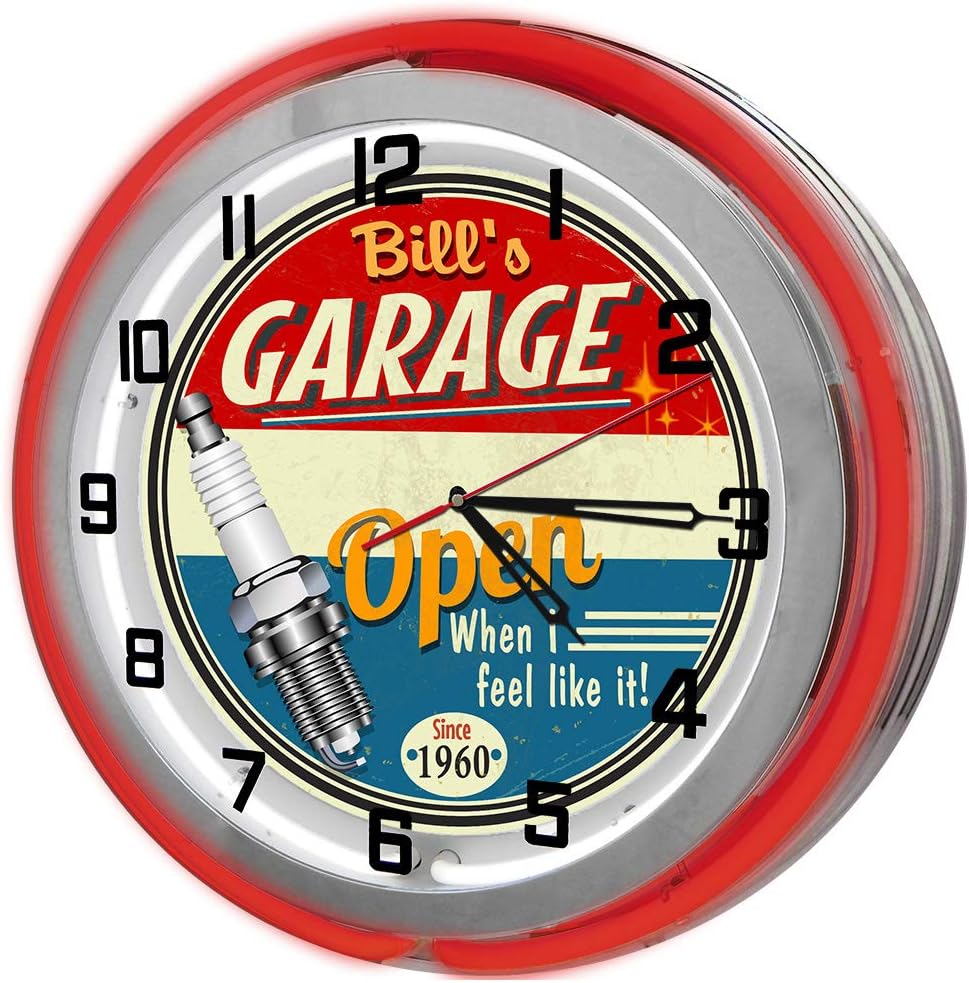 Vintage Blue Wall Clock — Red