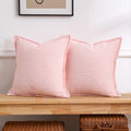 Boho Beige Throw Pillow Cover — 18" — 20" x 20" (Pack of 2)