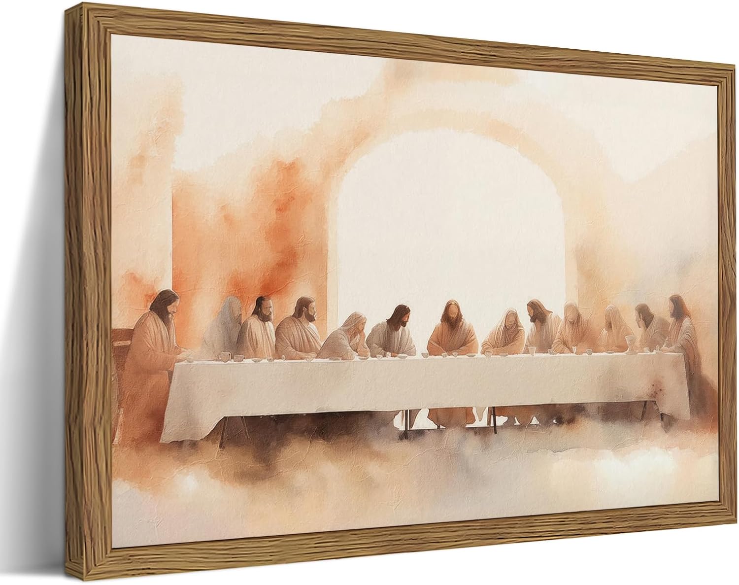 Framed Pink Canvas Wall Art — 16" — Wood Framed Religious