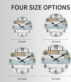 Battery Operated Farmhouse Blue Wall Clock — 14" - View 2
