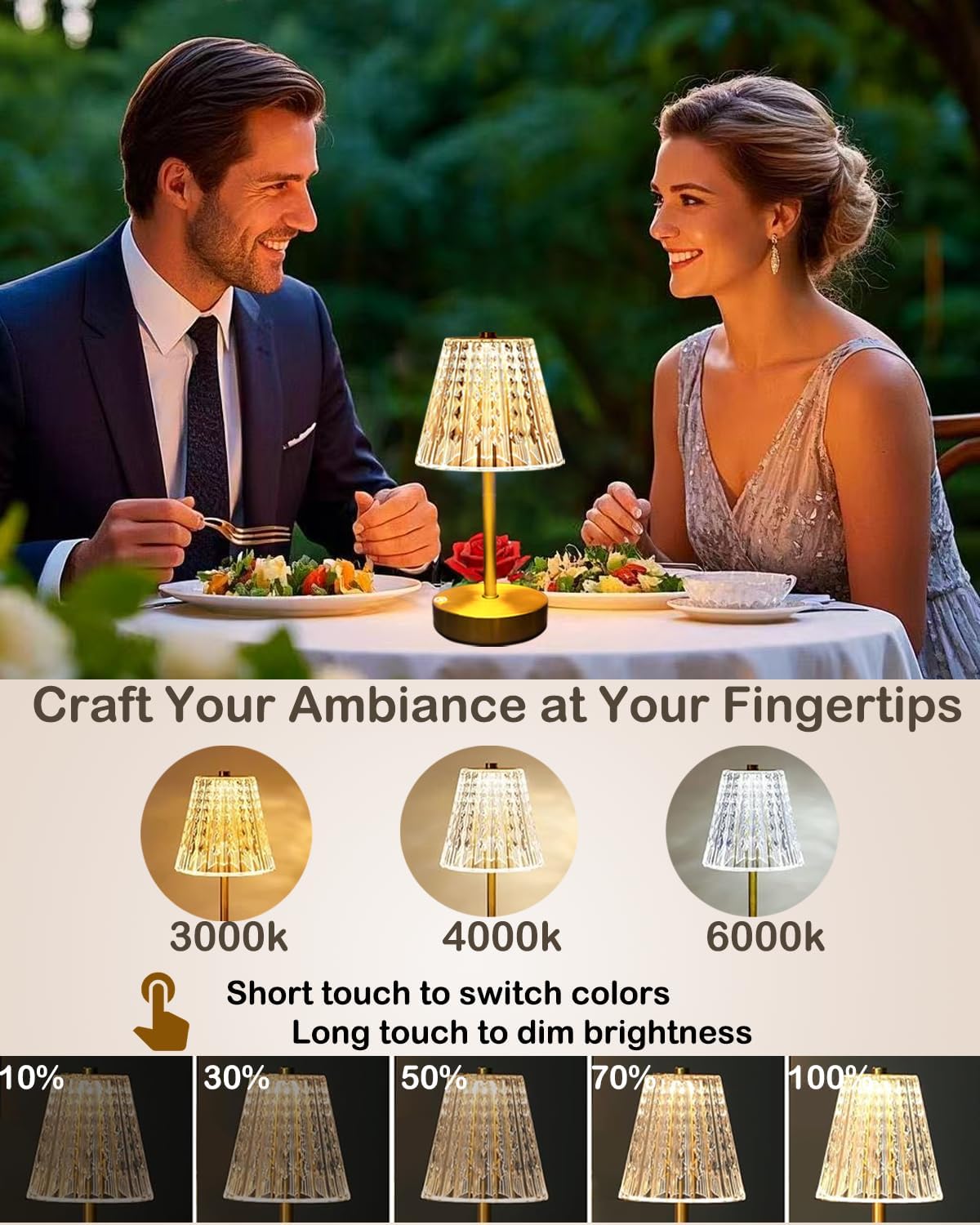 Cordless Luxe Black Table Lamp - View 2