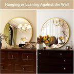 Luxe Black Round Mirror — 30" - View 6