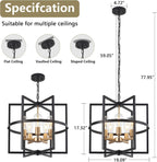 Farmhouse Black Chandelier — 5-Light - View 5