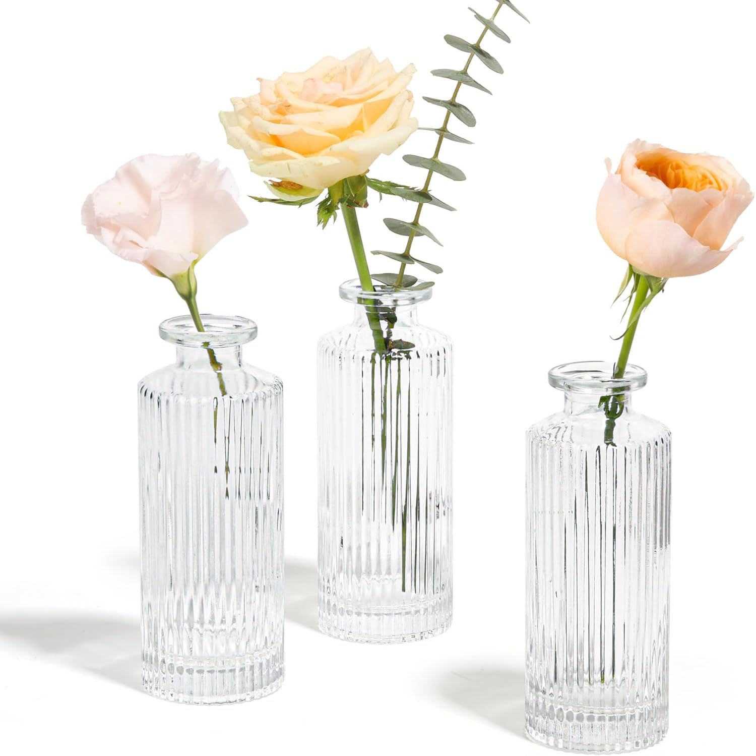 Vintage Glass Flower Vase — 2" — Clear