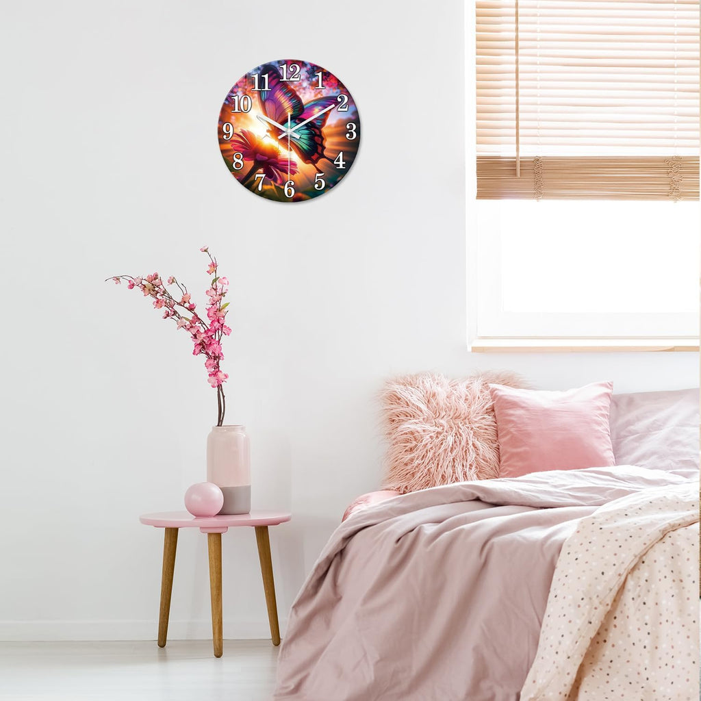 Battery Operated Modern Blue Wall Clock — 12" - View 2