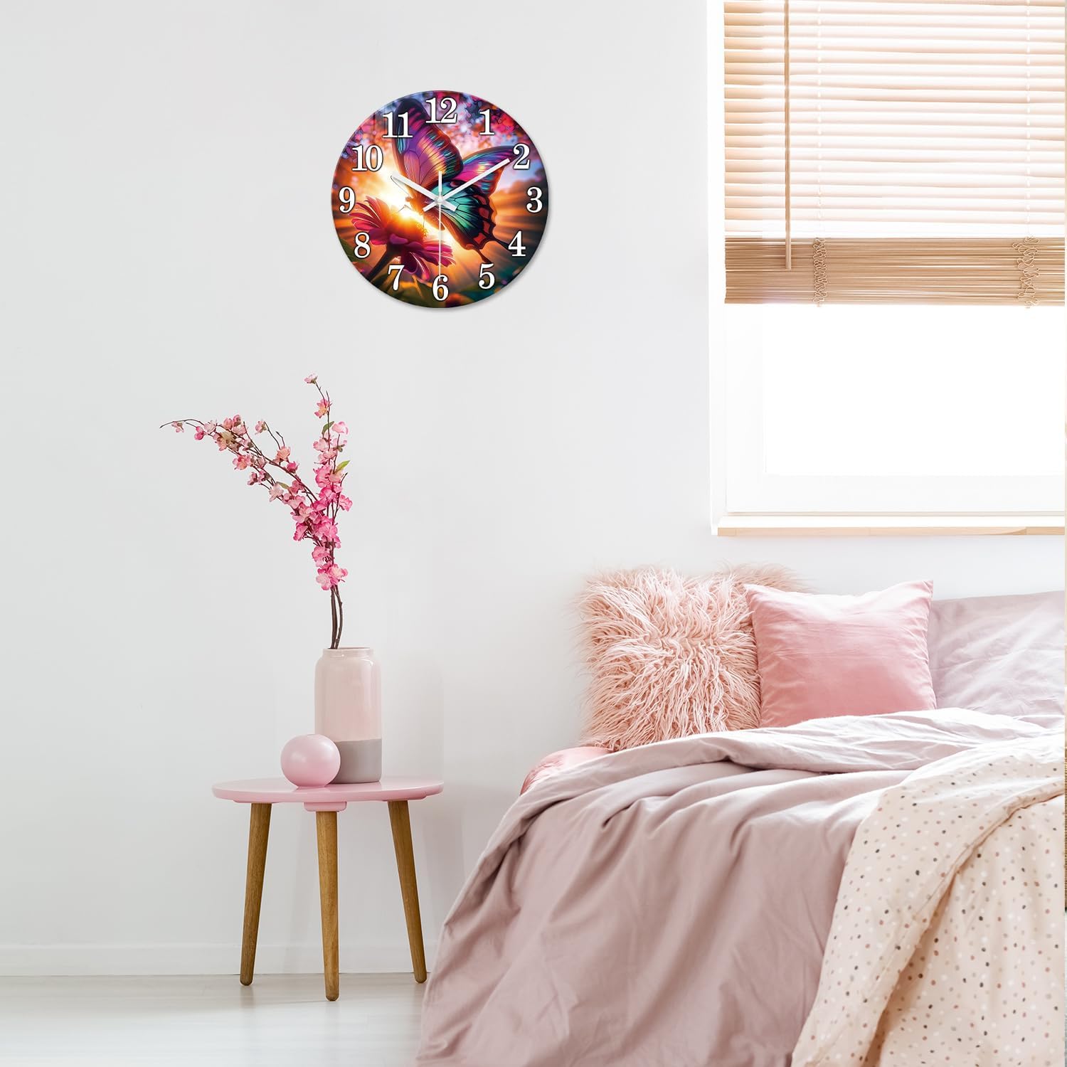 Battery Operated Modern Blue Wall Clock — 12" - View 2