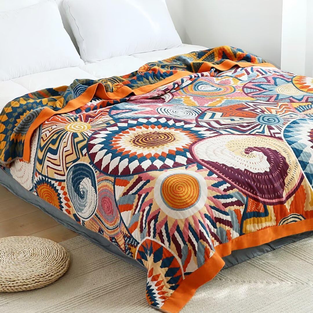 Vintage Boho Beige Throw Pillow — 50" - View 3