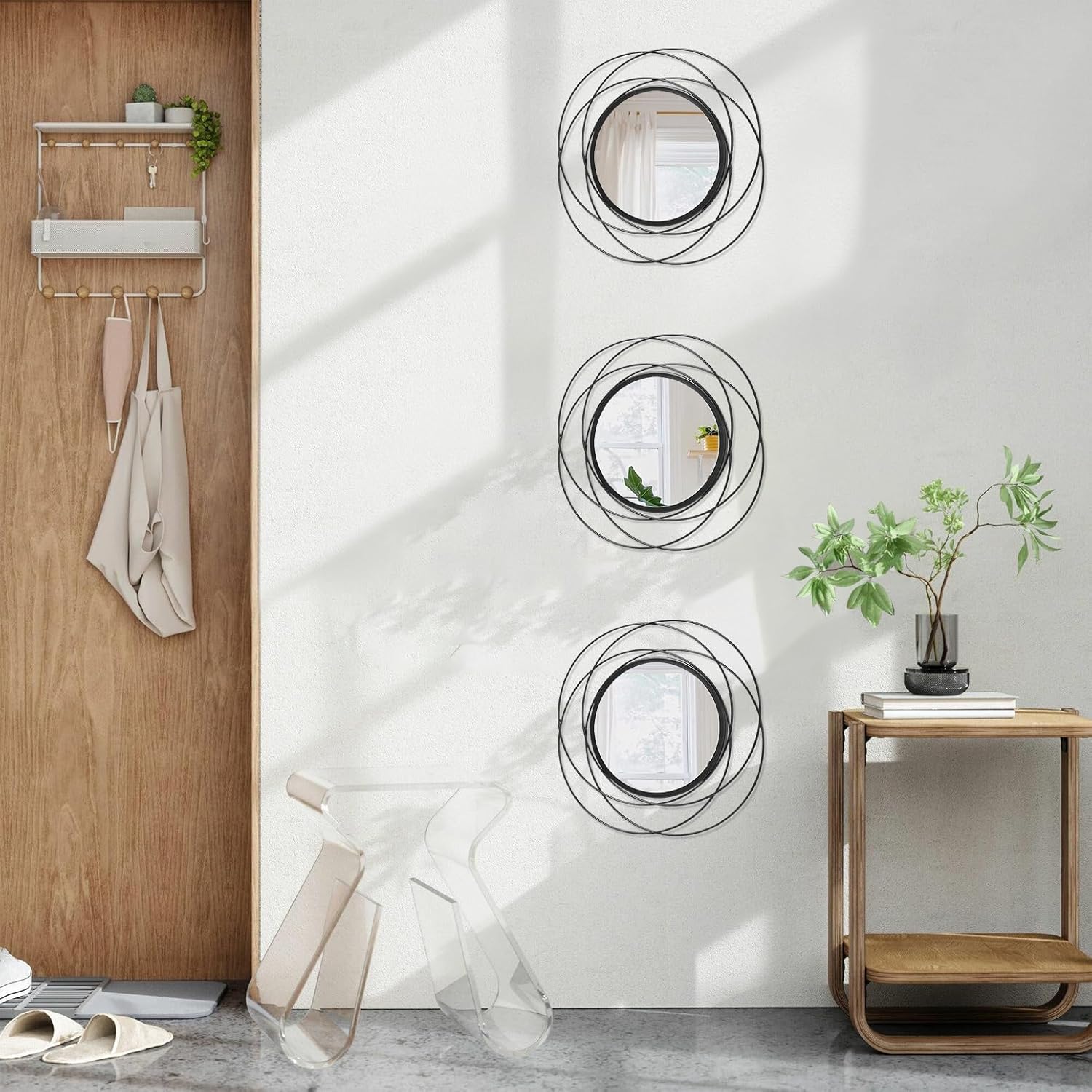 Round Black Wall Mirror — 12" - View 5