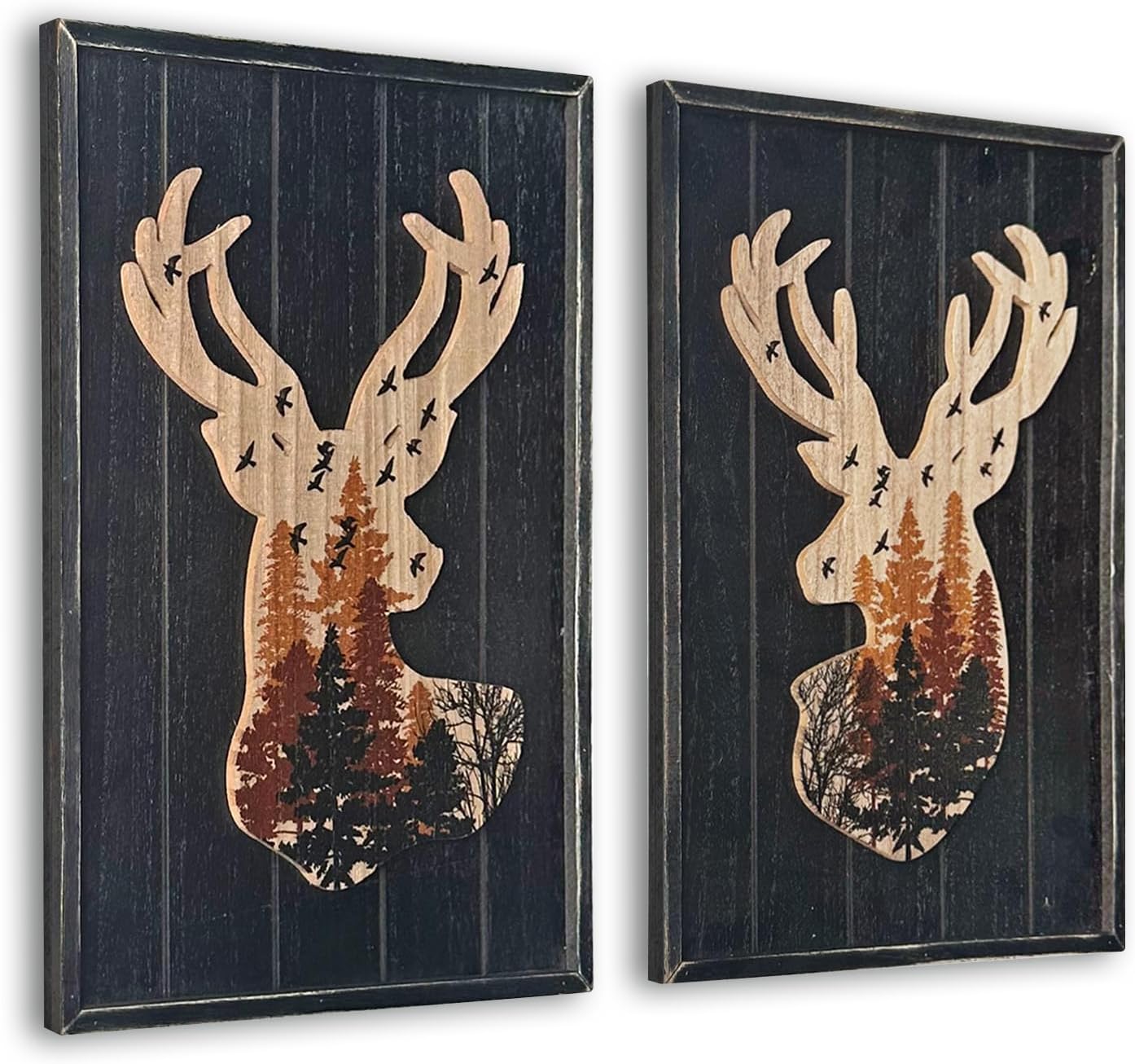 Framed Wood Wall Decor — 14" — elk