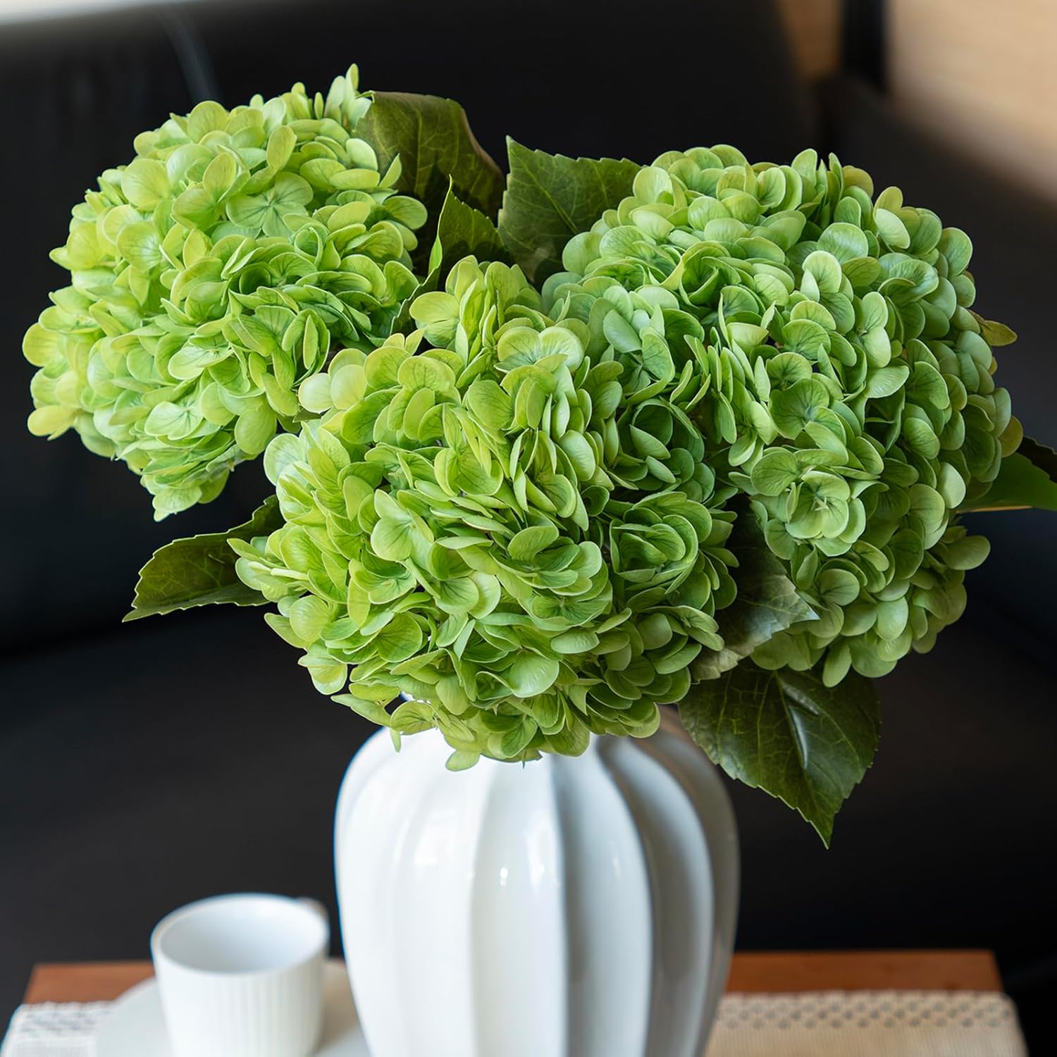 Blue Artificial Flowers — 22" — Green