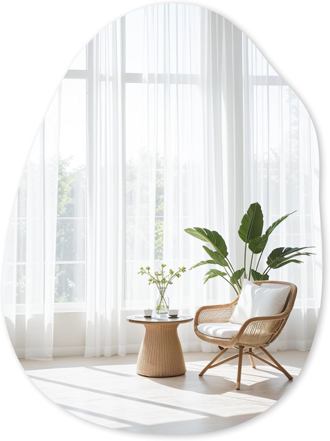 Round Black Mirror — 24" — Black
