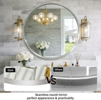 Framed Metal Round Mirror — 28" - View 4