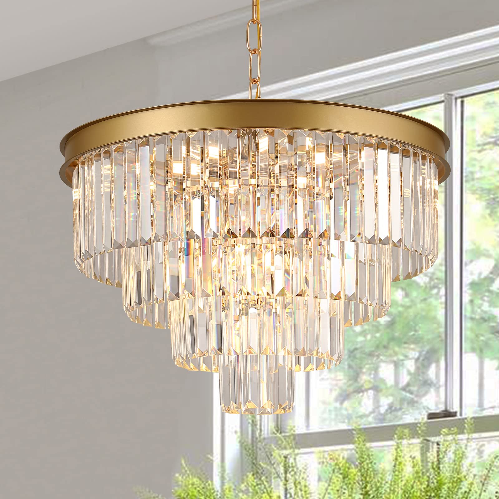 Round Luxe Black Chandelier — 12-Light