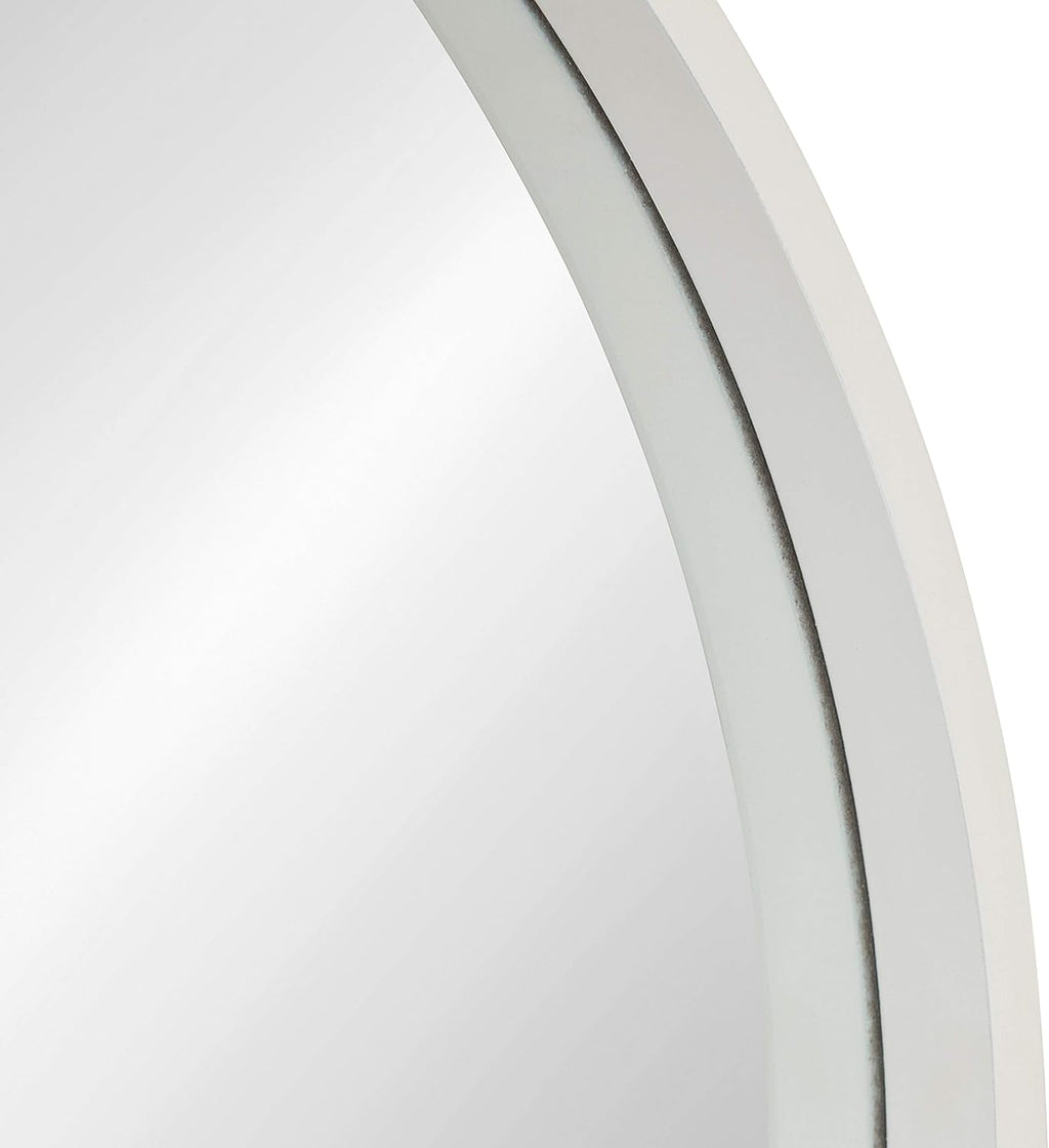 Round Modern Wood Wall Mirror — 25.6" - View 3